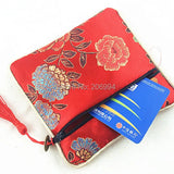 Chinese Wind Brocade Silk Copper Wallet National Features 5pc/lot