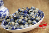 Chinoiserie 10/12mm Ceramic Ball Beads, Round Spacer Beads for Jewelry DIY