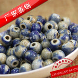 Chinoiserie 10/12mm Ceramic Ball Beads, Round Spacer Beads for Jewelry DIY
