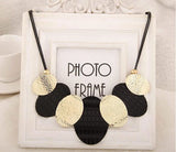 Metal Sheets Pendant Choker Necklace Women Statement Leather Necklaces