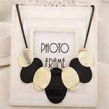 Metal Sheets Pendant Choker Necklace Women Statement Leather Necklaces