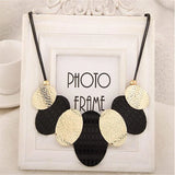 Metal Sheets Pendant Choker Necklace Women Statement Leather Necklaces