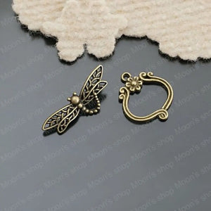 Antique Bronze Dragonfly Alloy OT Clasps Diy Bracelets Findings 10 sets
