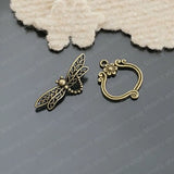 Antique Bronze Dragonfly Alloy OT Clasps Diy Bracelets Findings 10 sets