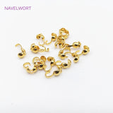Clamshell Bead Tips Knot Covers, 14k/18k Plated Thread Clip Buckles
