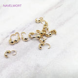 Clamshell Bead Tips Knot Covers, 14k/18k Plated Thread Clip Buckles