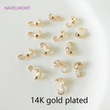 Clamshell Bead Tips Knot Covers, 14k/18k Plated Thread Clip Buckles