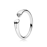 925 Sterling Silver Flower Crown Ring with Zircon - Party Jewelry Gift