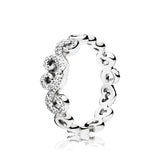 925 Sterling Silver Flower Crown Ring with Zircon - Party Jewelry Gift