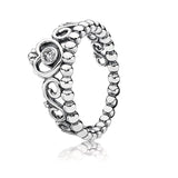925 Sterling Silver Flower Crown Ring with Zircon - Party Jewelry Gift