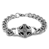 Classic Cross Biker Bracelet Stainless Steel Celtic Knot Motor Biker
