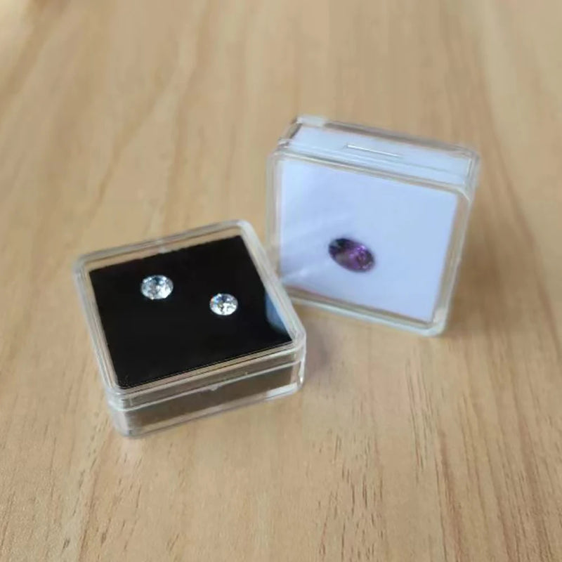 Clear Diamond & Gemstone Display Case Jewelry Storage Box