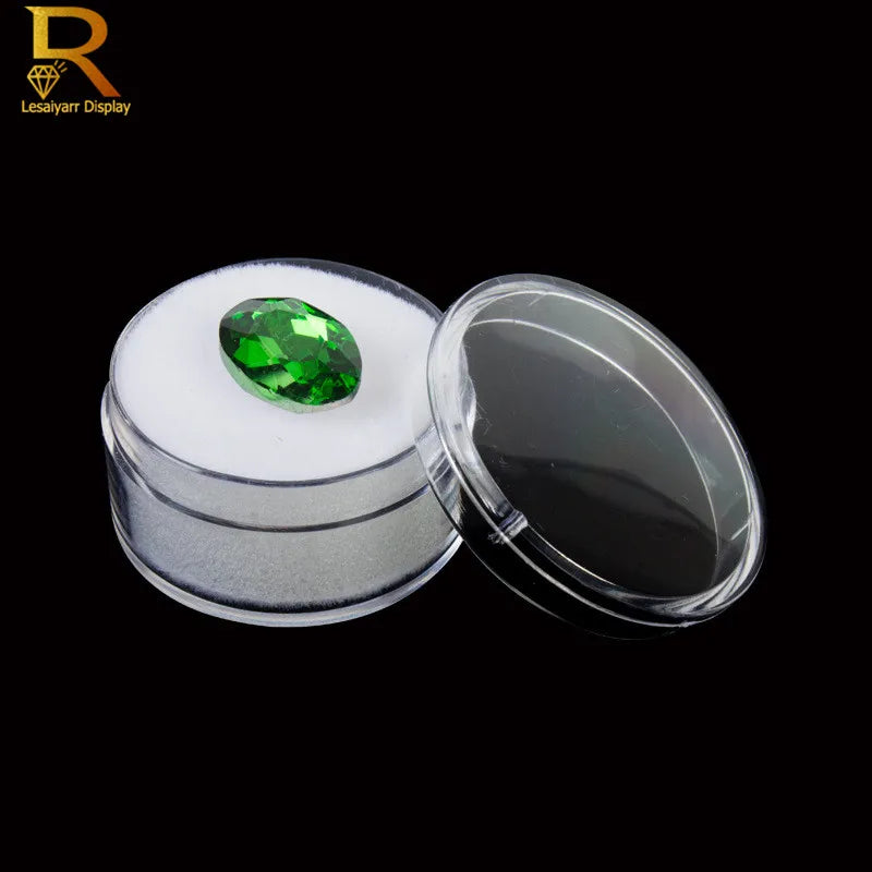 Clear Round Diamond Box Plastic Beads Jewelry Case Gem Storage Box