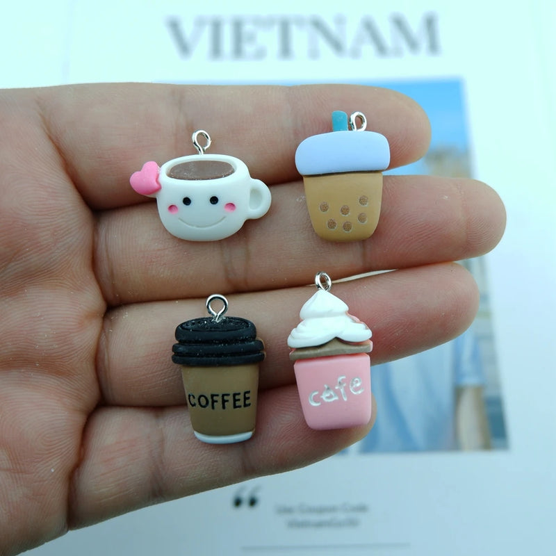 Coffee Bottle Charms for Jewelry Making Diy Earring Bracelet Pendant Accessories