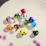 Coffee Mushroom Lampwork Glass Loose Beads for DIY Crafts Jewelry Making