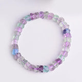 Fluorite Faceted Beads Bracelet Natural Stone Jewelry