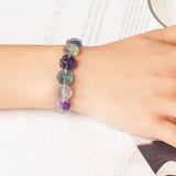 Fluorite Flower Shape Beads Bracelet Crystal Jewelry