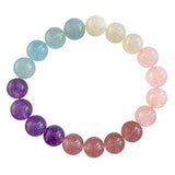 Pink Moonstone Crystal Bracelet Duobao Round Beads Row Handmade Jewelry