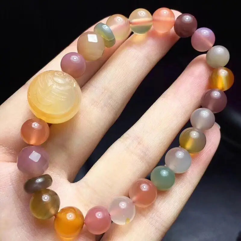 Natural Crystal Beaded Bracelet Lucky Hand String Jewelry