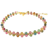 Tourmaline Stone Bracelet Round Bead Crystal Adjustable Bracelet for Girl Gift