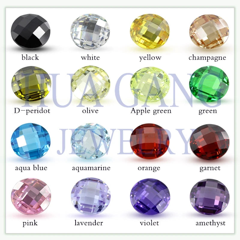 Bulk Garnet Pink CZ Synthetic Gemstones 3-8mm Double Checkerboard Cut Round CZ