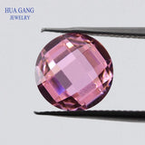 Bulk Garnet Pink CZ Synthetic Gemstones 3-8mm Double Checkerboard Cut Round CZ