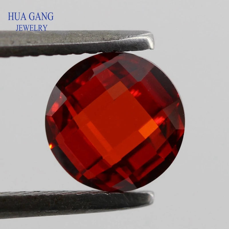 Bulk Garnet Pink CZ Synthetic Gemstones 3-8mm Double Checkerboard Cut Round CZ
