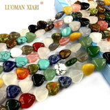 Colorful Natural Stone Love Spacer Beads Jewelry Making Diy 10/12/14mm