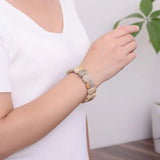 Coral Stone Bracelets Chrysanthemum Hand String Lucky Crystal Jewelry