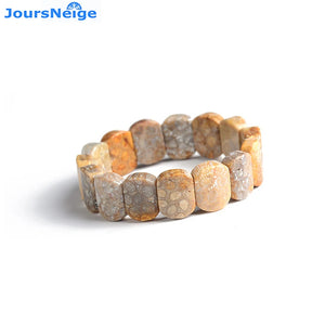 Coral Stone Bracelets Chrysanthemum Hand String Lucky Crystal Jewelry