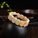 Coral Stone Bracelets Chrysanthemum Hand String Lucky Crystal Jewelry