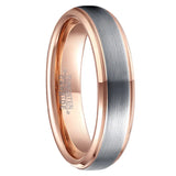 Rose Tungsten Steel Carbide 6mm Band Ring for Women and Men