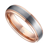 Rose Tungsten Steel Carbide 6mm Band Ring for Women and Men