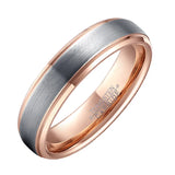 Rose Tungsten Steel Carbide 6mm Band Ring for Women and Men