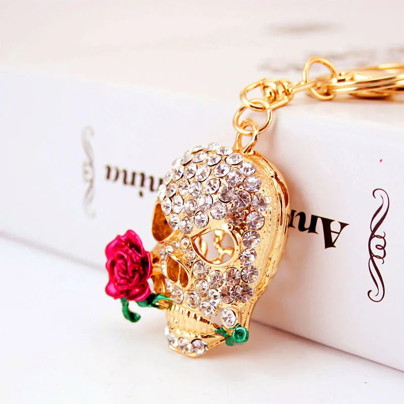 Death Rose Skull Key Chain Women's Bag Pendants