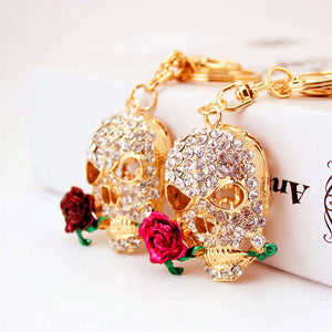 Death Rose Skull Key Chain Women's Bag Pendants