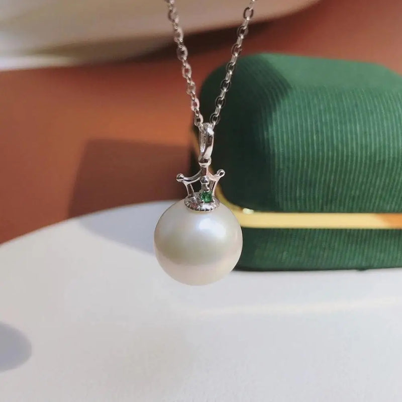 Crown 925 Sterling Silver Pendant Base Settings for Pearls