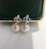 Crown 925 Sterling Silver Stud Earrings Findings Settings