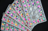 Crystal AB Rivoli Sew On Stone Flatback 2holes 8-18mm Round Glass Sewing Beads