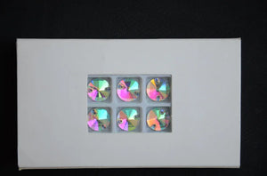 Crystal AB Rivoli Sew On Stone Flatback 2holes 8-18mm Round Glass Sewing Beads