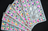 Crystal AB Rivoli Sew On Stone Flatback 2holes 8-18mm Round Glass Sewing Beads