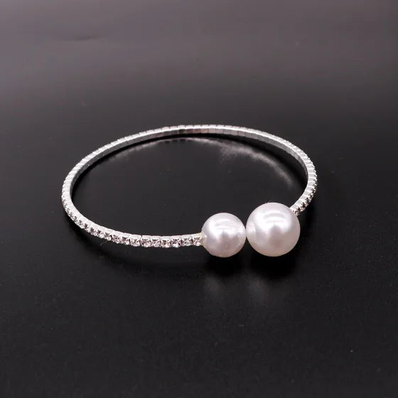 Crystal Pearl Bracelet 10pcs/lot 7inch Glasses Bangle Jewelry
