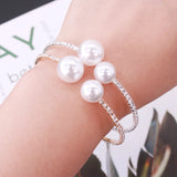 Crystal Pearl Bracelet 10pcs/lot 7inch Glasses Bangle Jewelry
