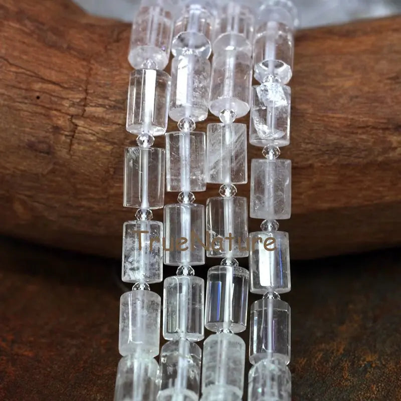 Clear Crystal Stone Faceted Tube Beads 10*14 mm