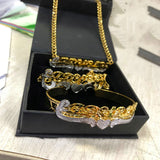 Personalized Name Bracelet Stainless Steel Double Bangles
