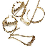 Personalized Name Bracelet Stainless Steel Double Bangles