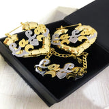 Personalized Name Bracelet Stainless Steel Double Bangles