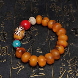 Buddha Eyes Longevity Agate Dzi Beads Bracelet