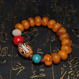 Buddha Eyes Longevity Agate Dzi Beads Bracelet