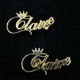 Crown Initial Name Earrings for Women Stainless Steel Jewelry